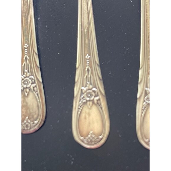 Newport Silver Plated Demi-Tasse Spoon Set Vintage Monogram Area - Picture 3 of 10
